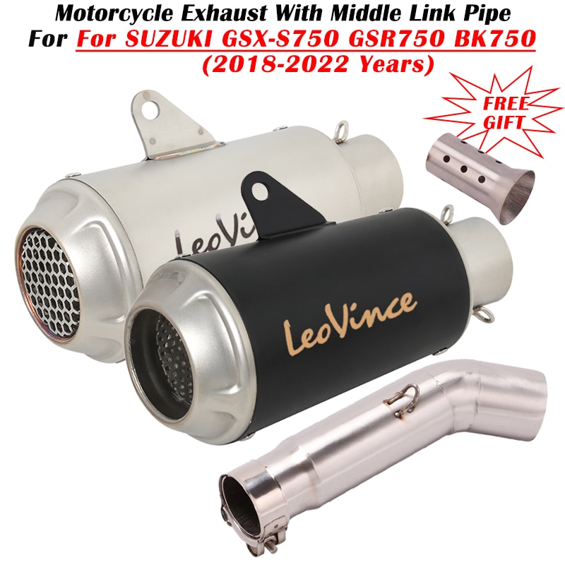 For SUZUKI GSX-S750 GSR750 BK750 GSXS GSX S 750 2018 - 2022 Motorcycle Exhaust Escape System Modified Muffler Middle